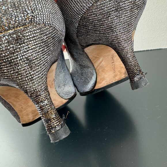 Manolo Blahnik Lurex Glitter Gold Metallic Pointed Kitten Heel Size 40 9.5 Party - Picture 14 of 15